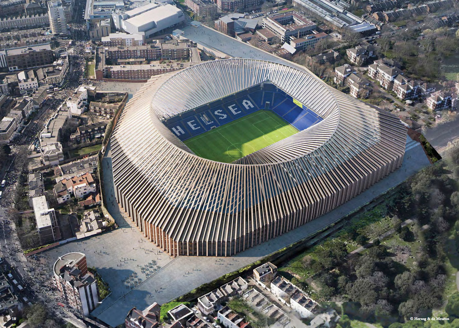 Illustration of proposed Chelsea FC stadium