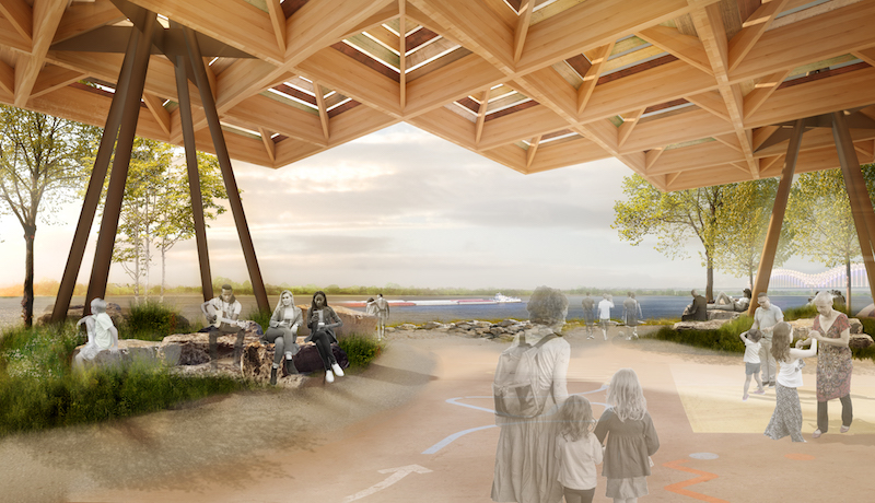 a rendering of the new tom lee park in memphis