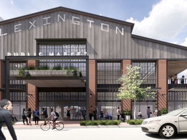 rendering of a redeveloped public market in baltimore