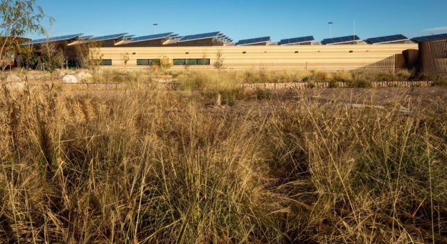United States Land Port of Entry, Columbus, New Mexico, an AIA COTE project with solar panels on top