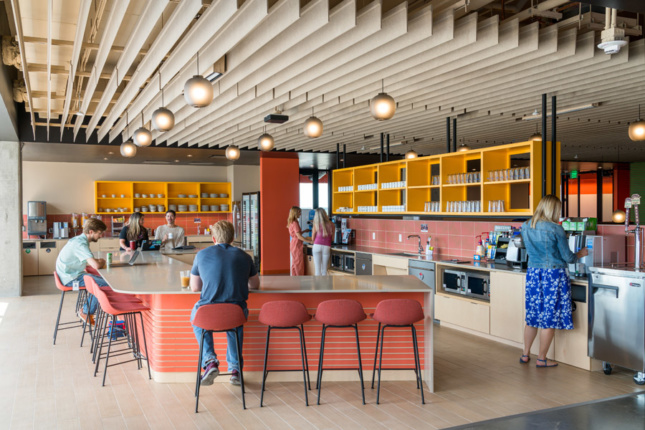 contemporary office cafe and bar in austin
