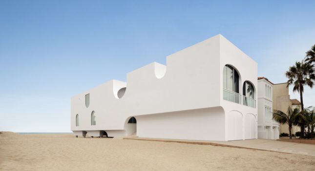 A Johnston Marklee-designed beach house with vault-shaped cutouts