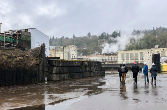 touring an old paper mill in Oregon City, oregon
