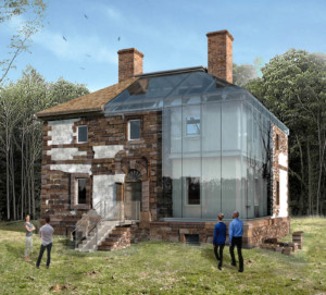 Rendering of the glass house project