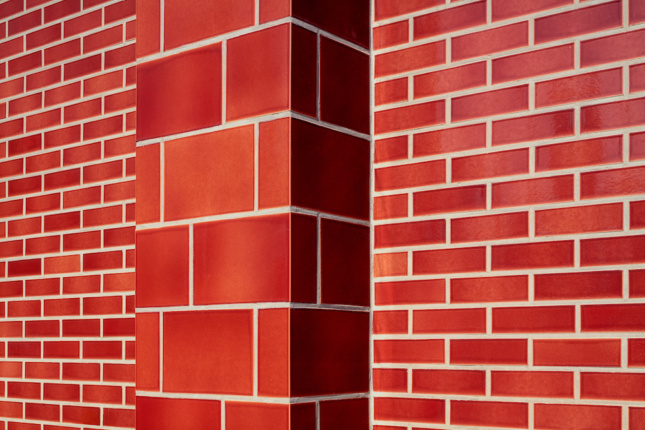 Detail of the brick facade