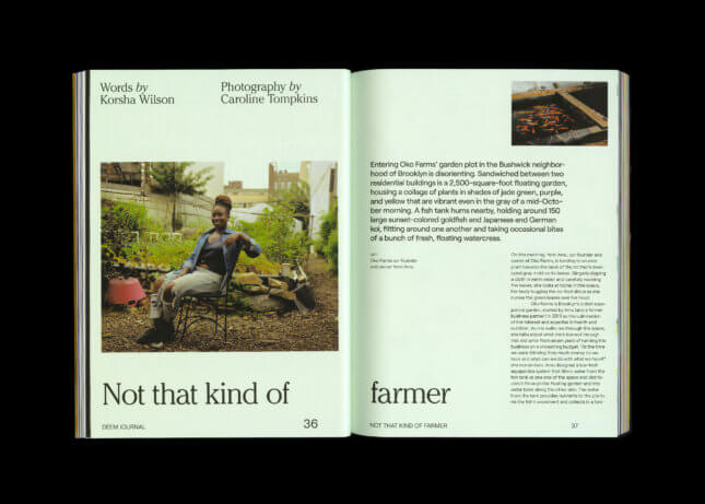 Photo of Deem spread on a profile with Oko Farms 