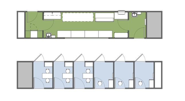 floorplan of modular covid-19 testing unit