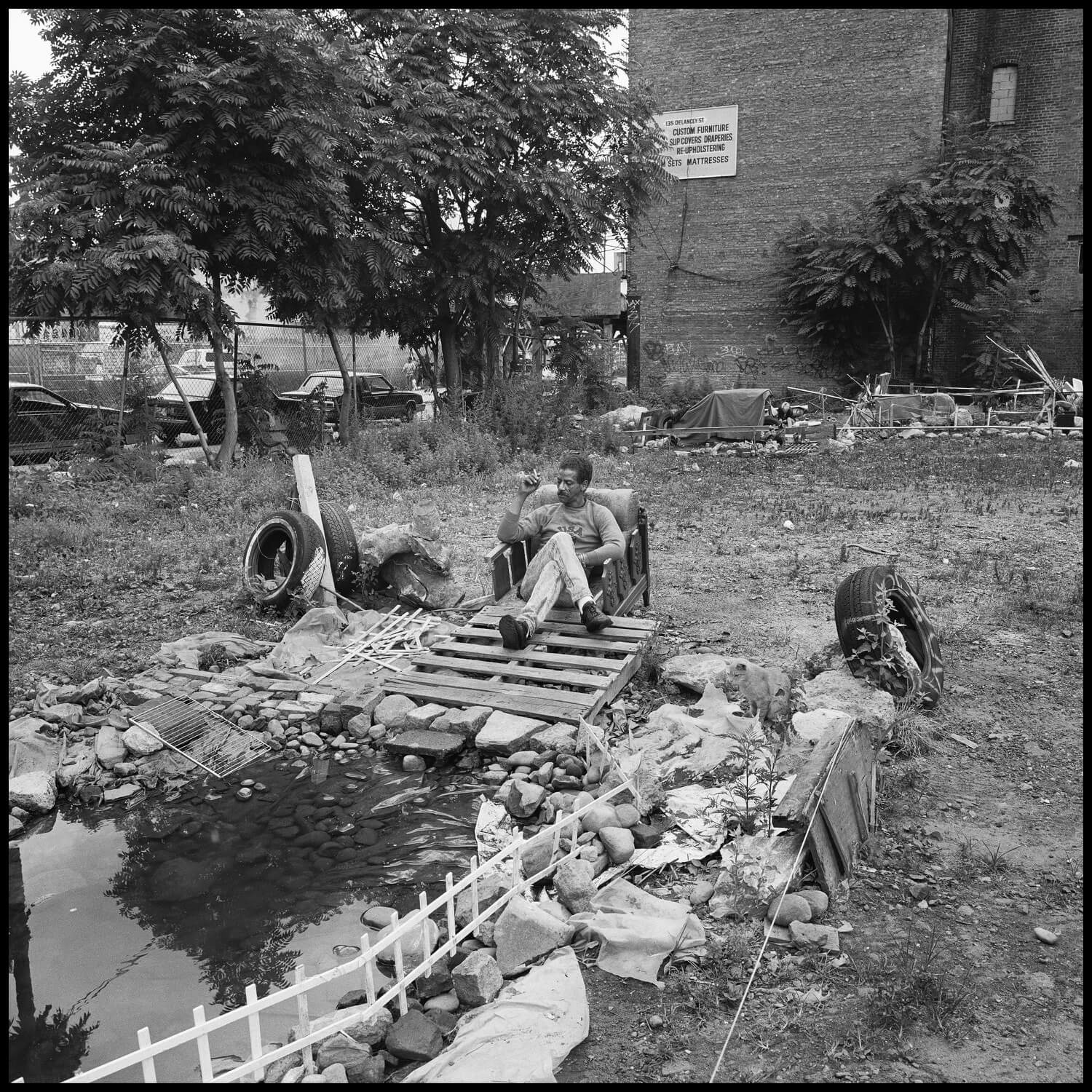 Photo of homeless residents of a garden