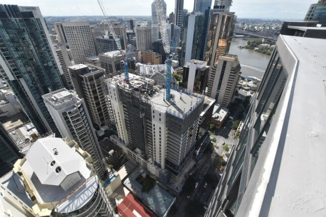 aerial photo of high-rise project in Brisbane