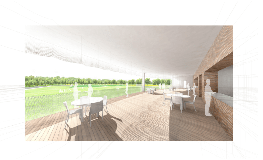 rendering of a function room in a park