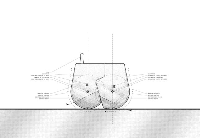 A diagram of two concrete slabs fitting into each other, from Matter Design