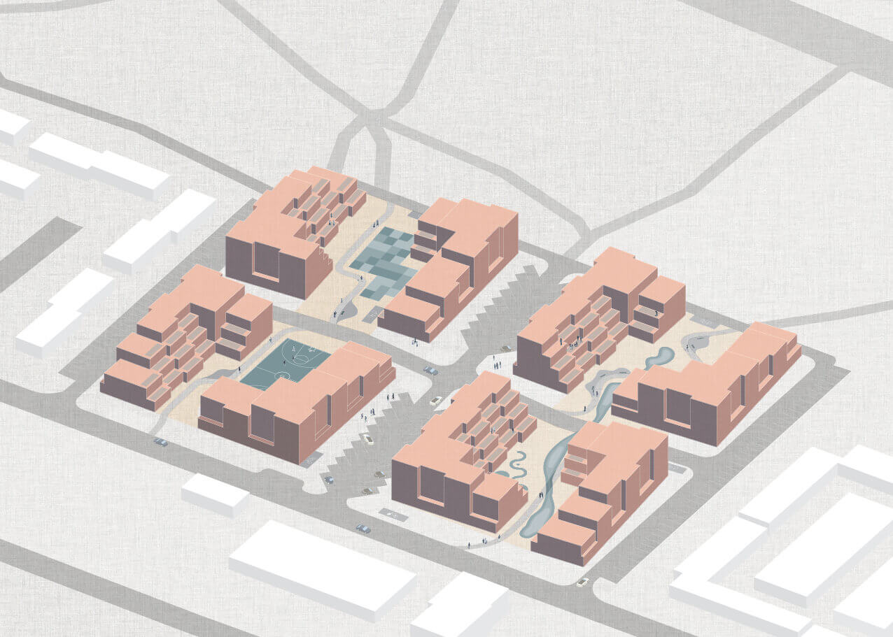 Axonometric view of a housing project