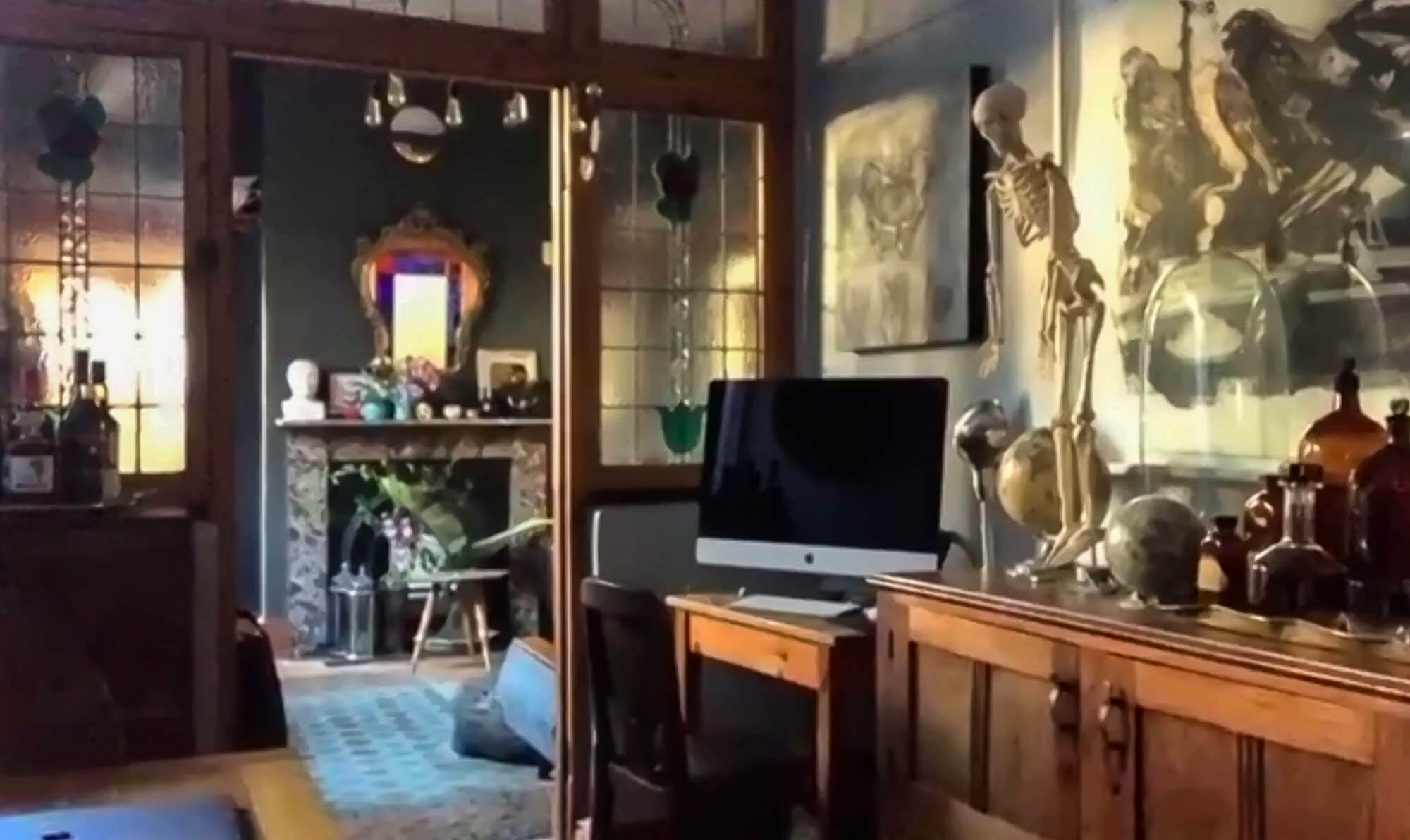 A still lives office space with skeletons