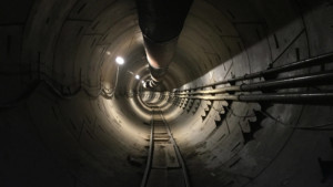 Interior photo of a boring company tunnel