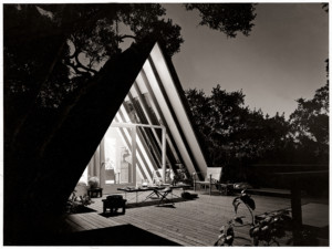 vintage photo of A-Frame cabin
