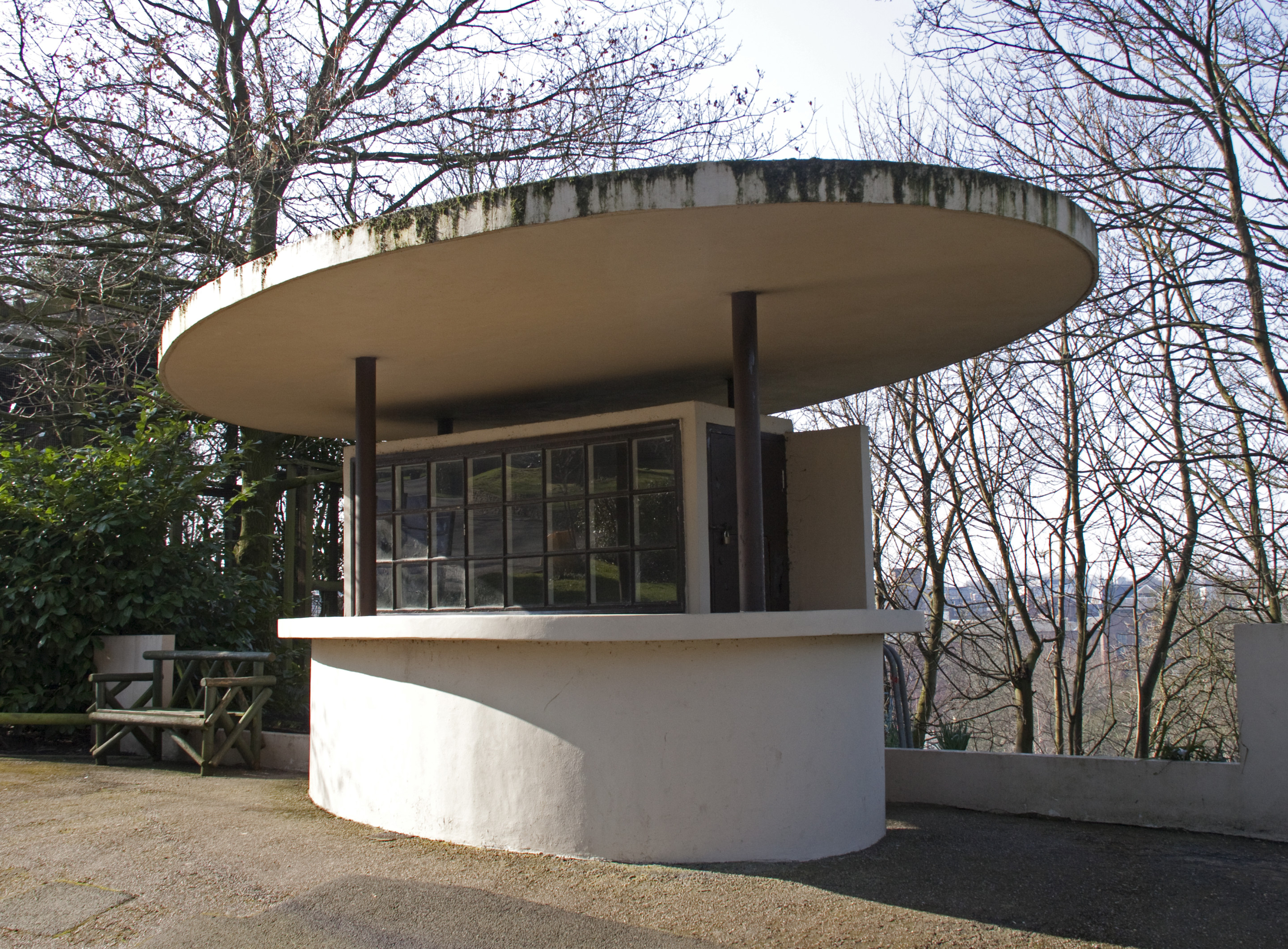 modernist structure at Dudley Zoo in UK