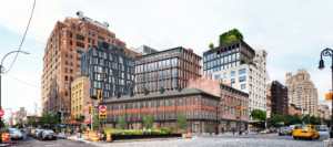 Rendering of the gansevoort market with a tower