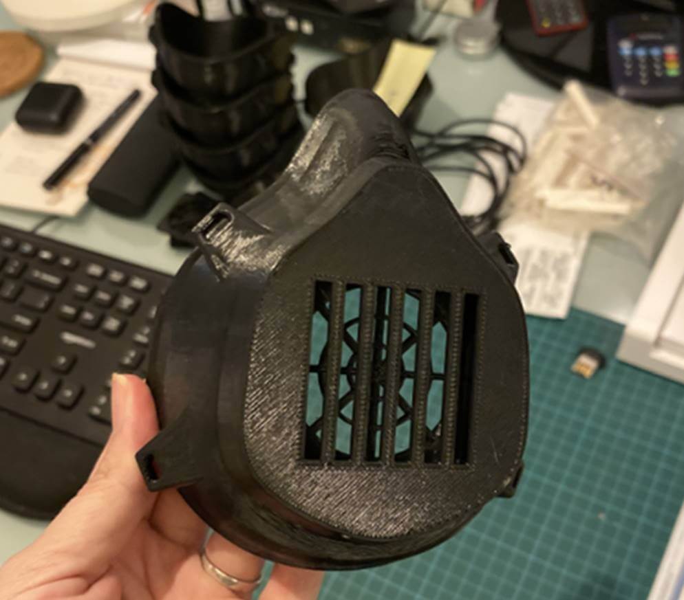 Image of 3D printed face shields produced by Arup