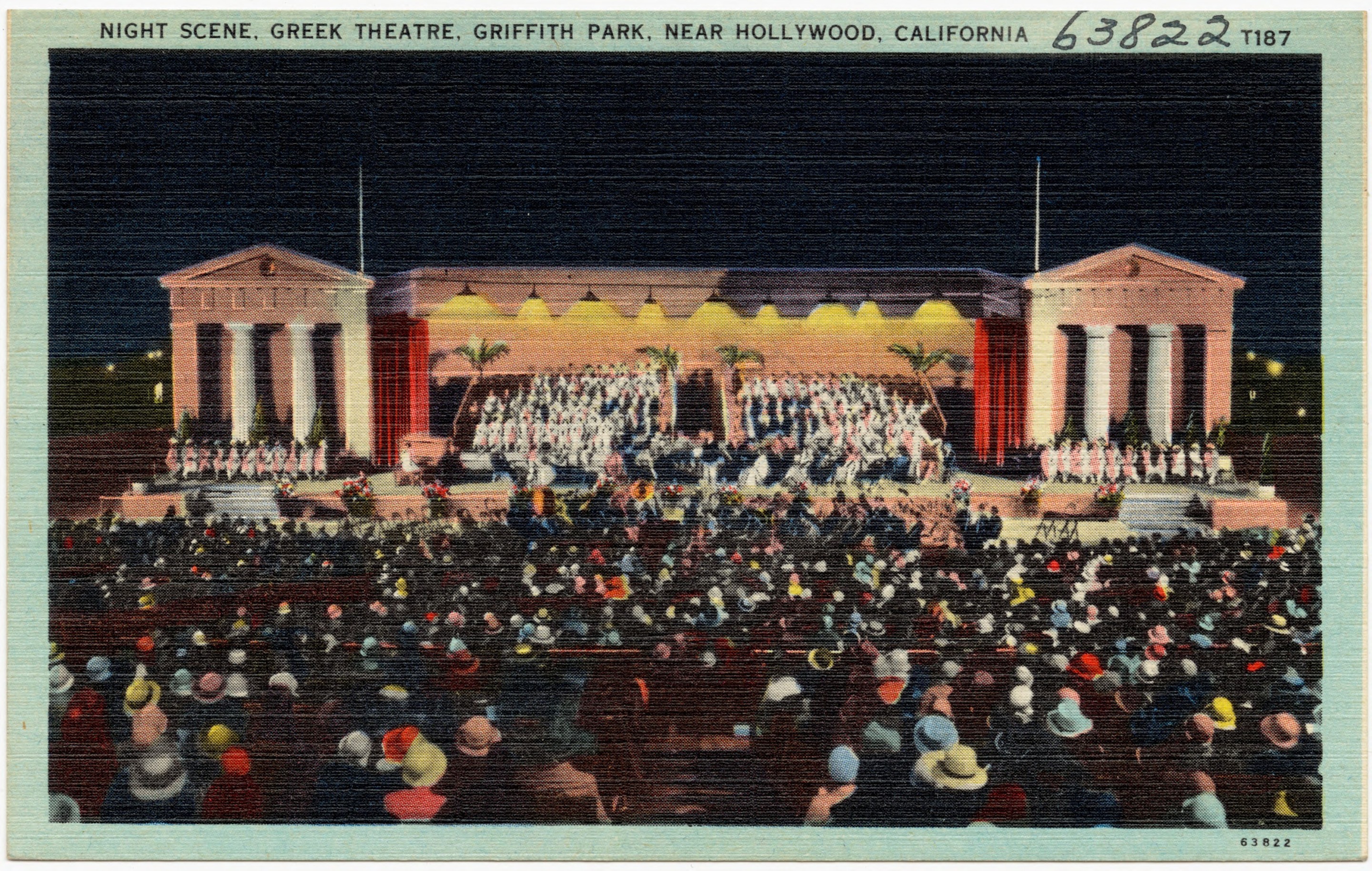 vintage postcard of greek theatre