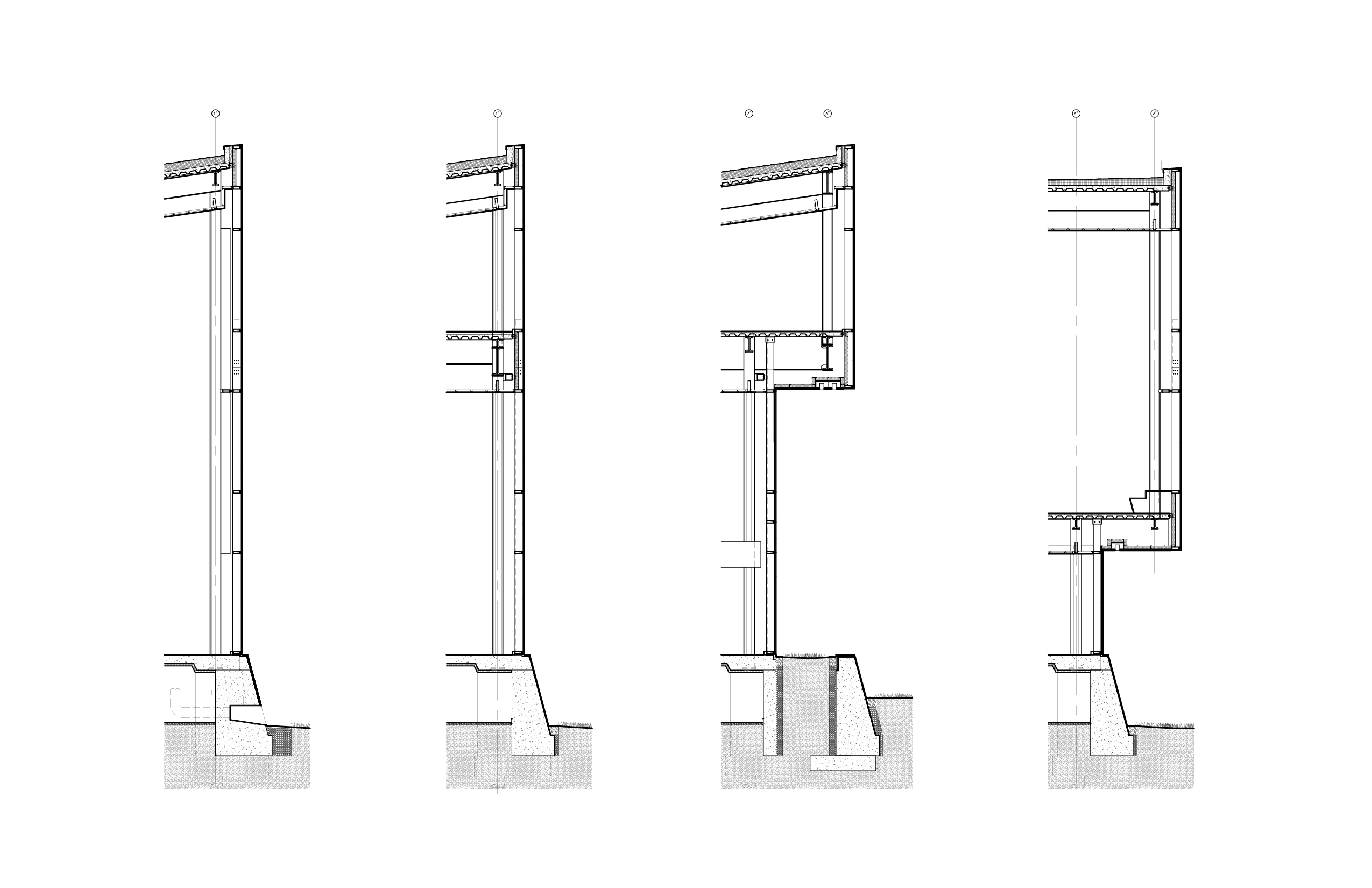 Section of the facade system consisting of prefabricated, four-sided structural silicone glazing cassette system