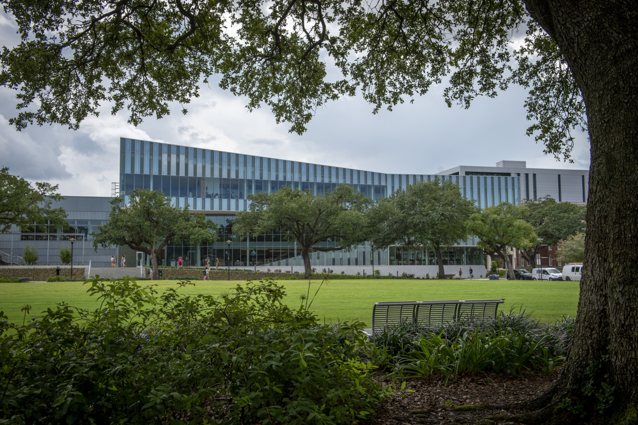 Exterior of the The Commons from across the campus