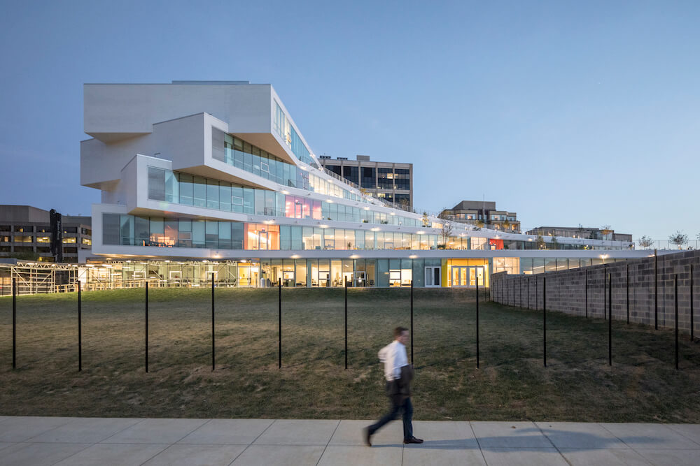 Photo of The Heights in Arlington, Virginia uses a YKK curtainwall system