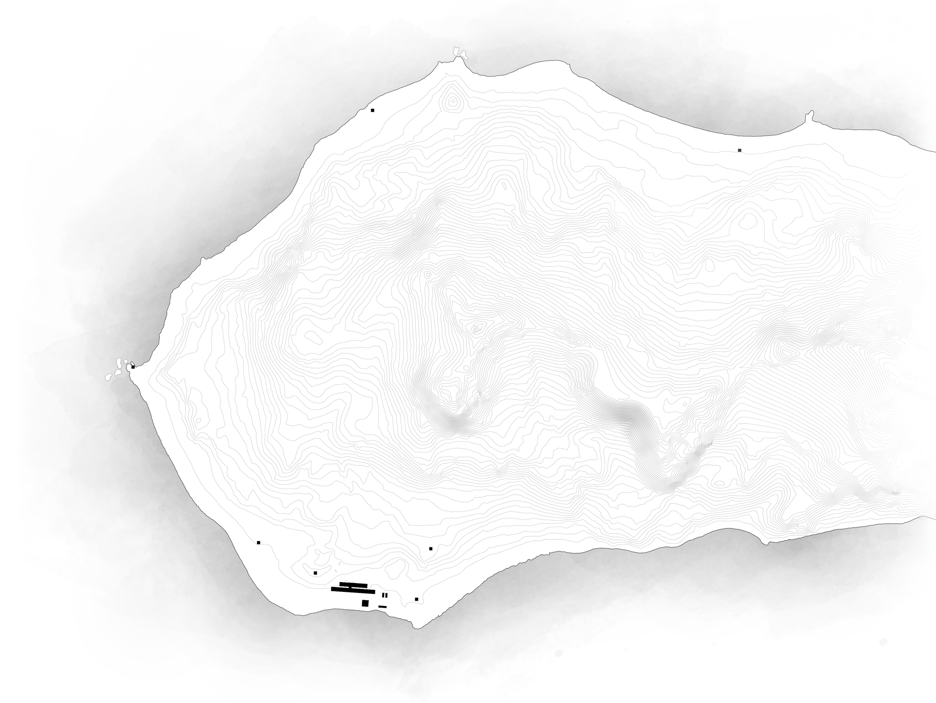 Topographic map of the Keller Peninsula, highlighting scale of the station