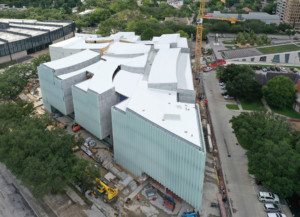 Aerial image of the Nancy and Rich Kinder Building in Houston
