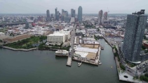 Aerial view of the long island city waterfront