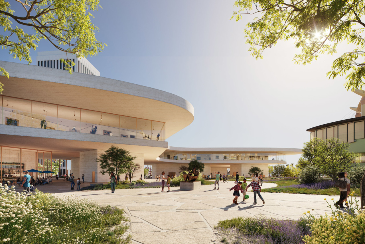 rendering of a contemporary museum building