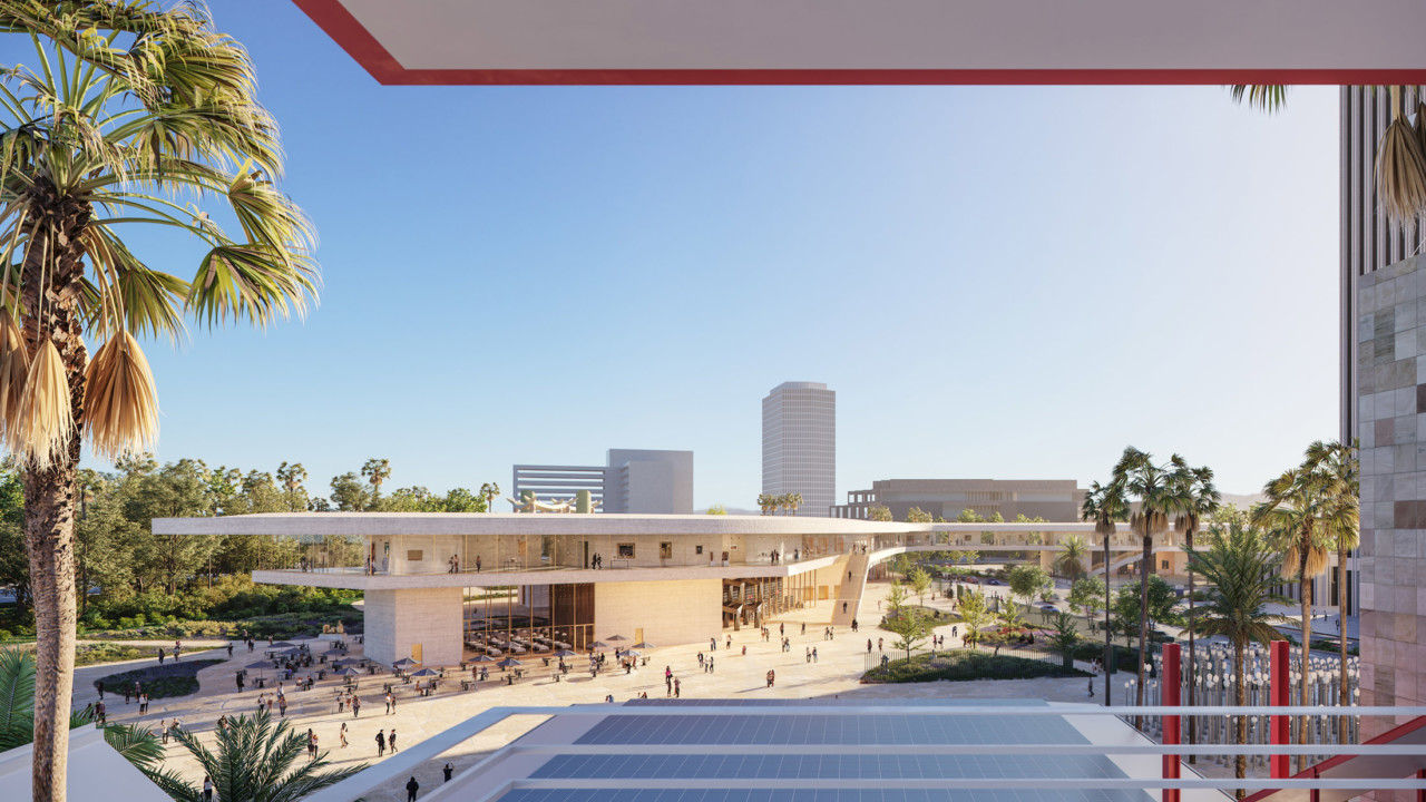 rendering of a contemporary museum building, the new LACMA