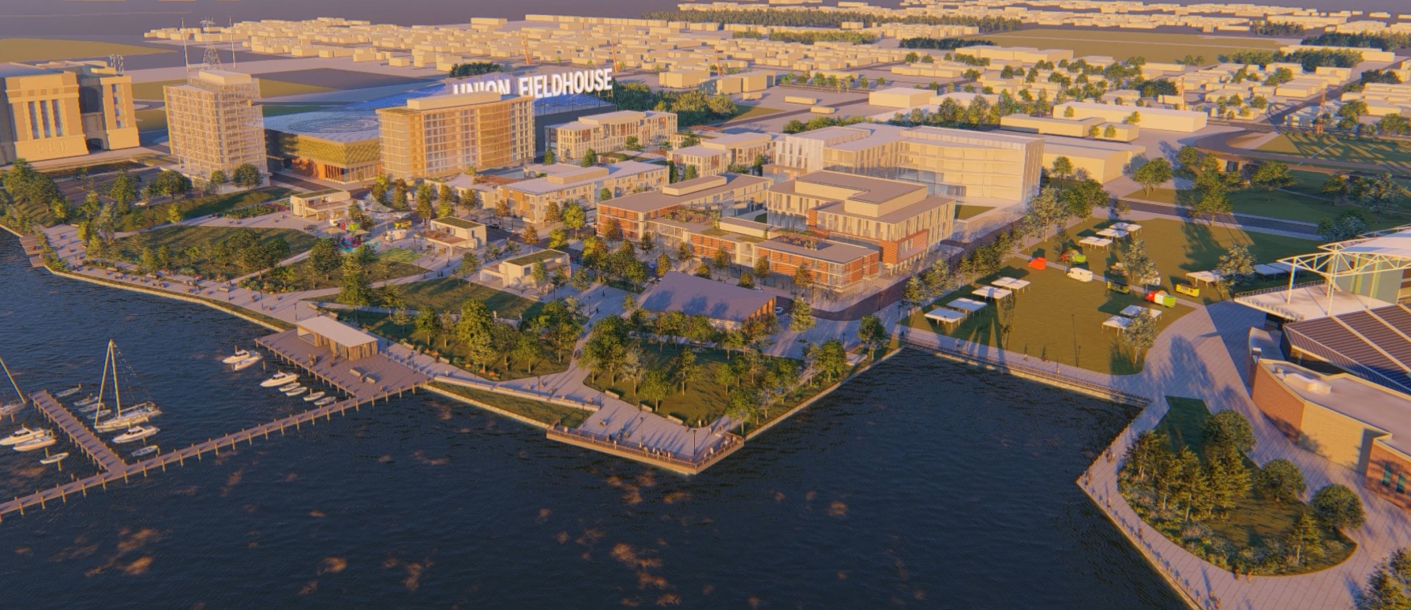 illustration of waterfront revitalization project in Chester, Pennsylvania