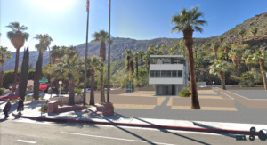 Rendering of a modernist house in Palm Springs