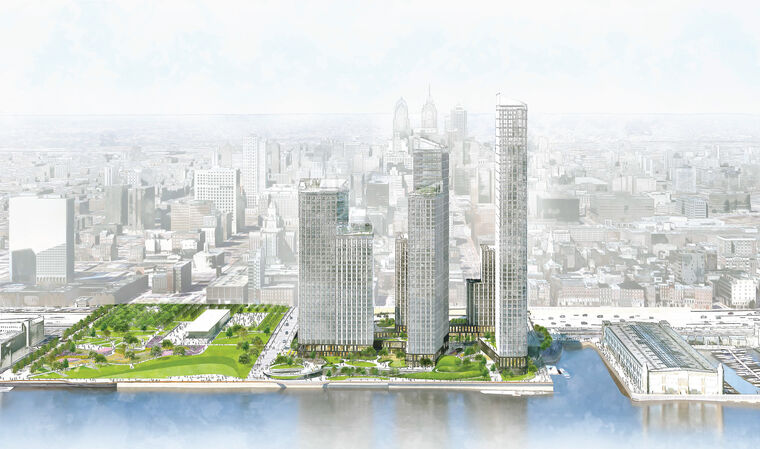 illustration of high-rises on the delaware riverfront