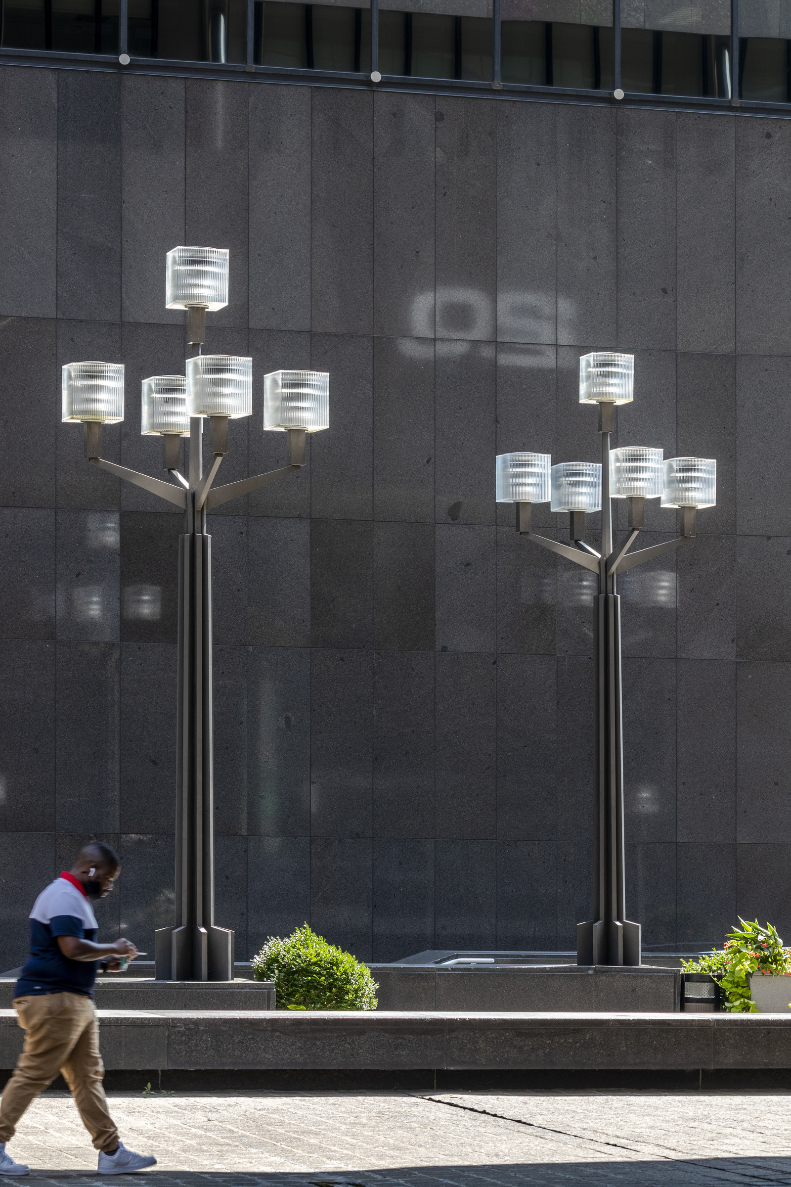 Photo of street lamps with cube glass
