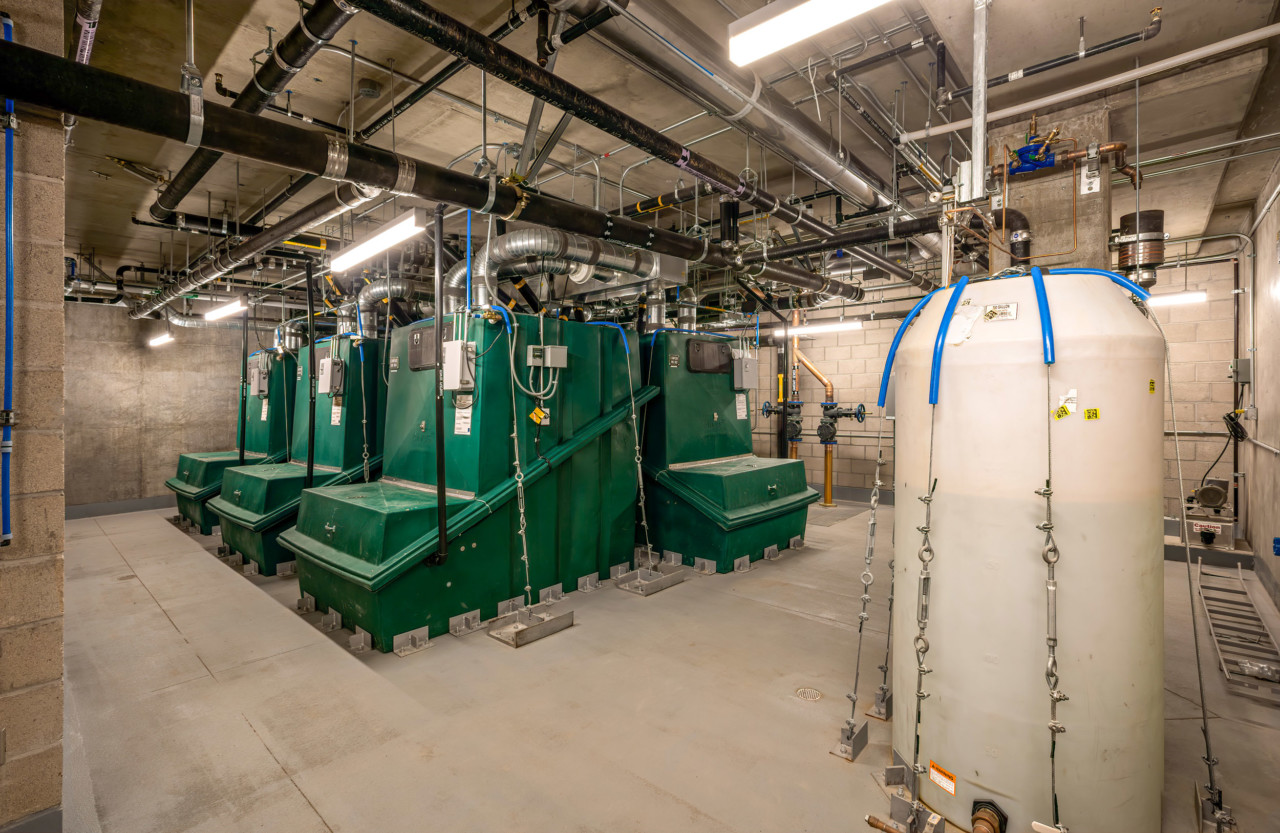 photograph of a composting room in the basement of a los angeles governmental building