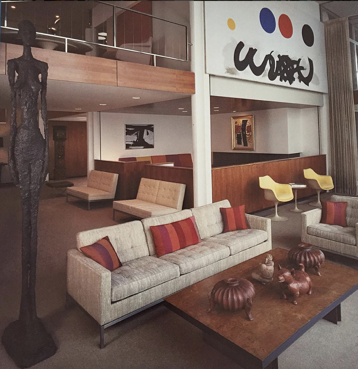archival photo of modernist home interior
