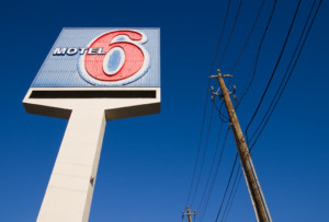a motel 6 sign, of the type to house a homekey project