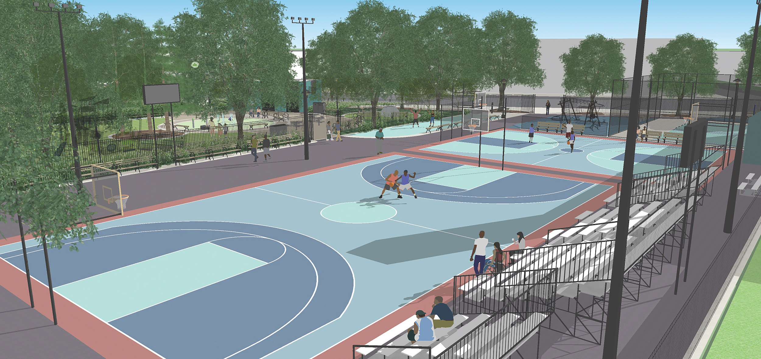 illustration of sports courts