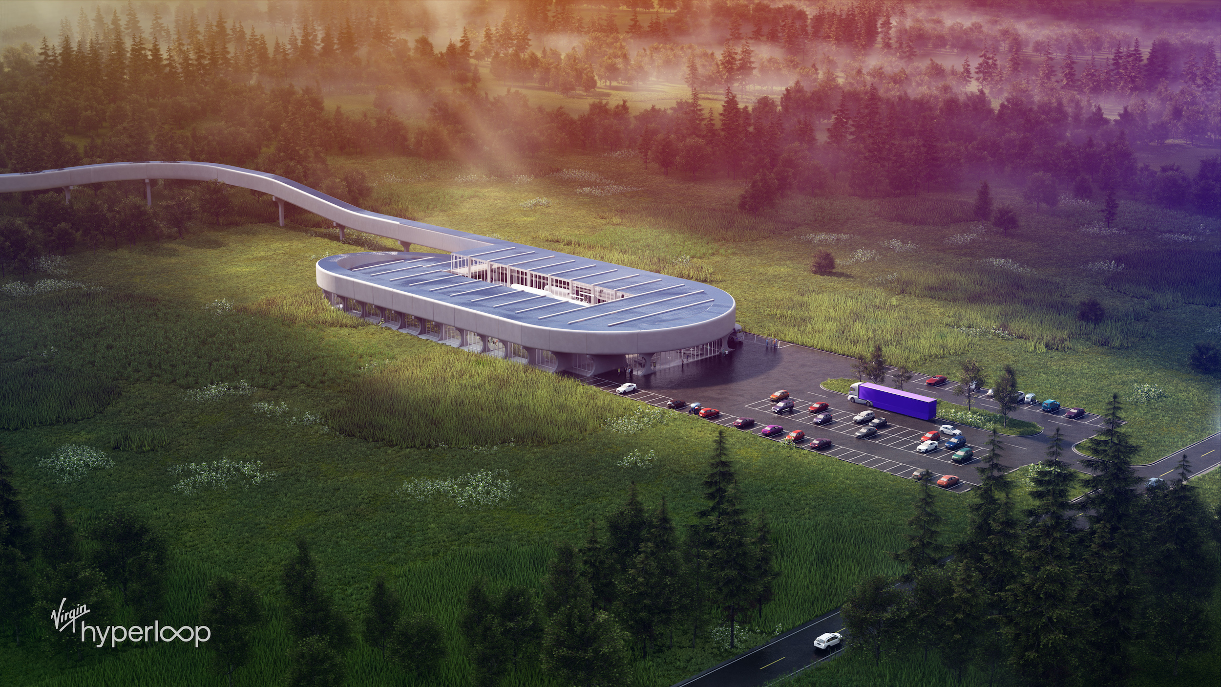 illustration of a hyperloop testing facility 