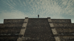 An ADFF film showing a woman on top of a stone stairway
