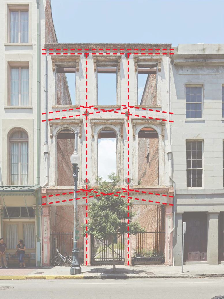 Diagram of facade reinforcement