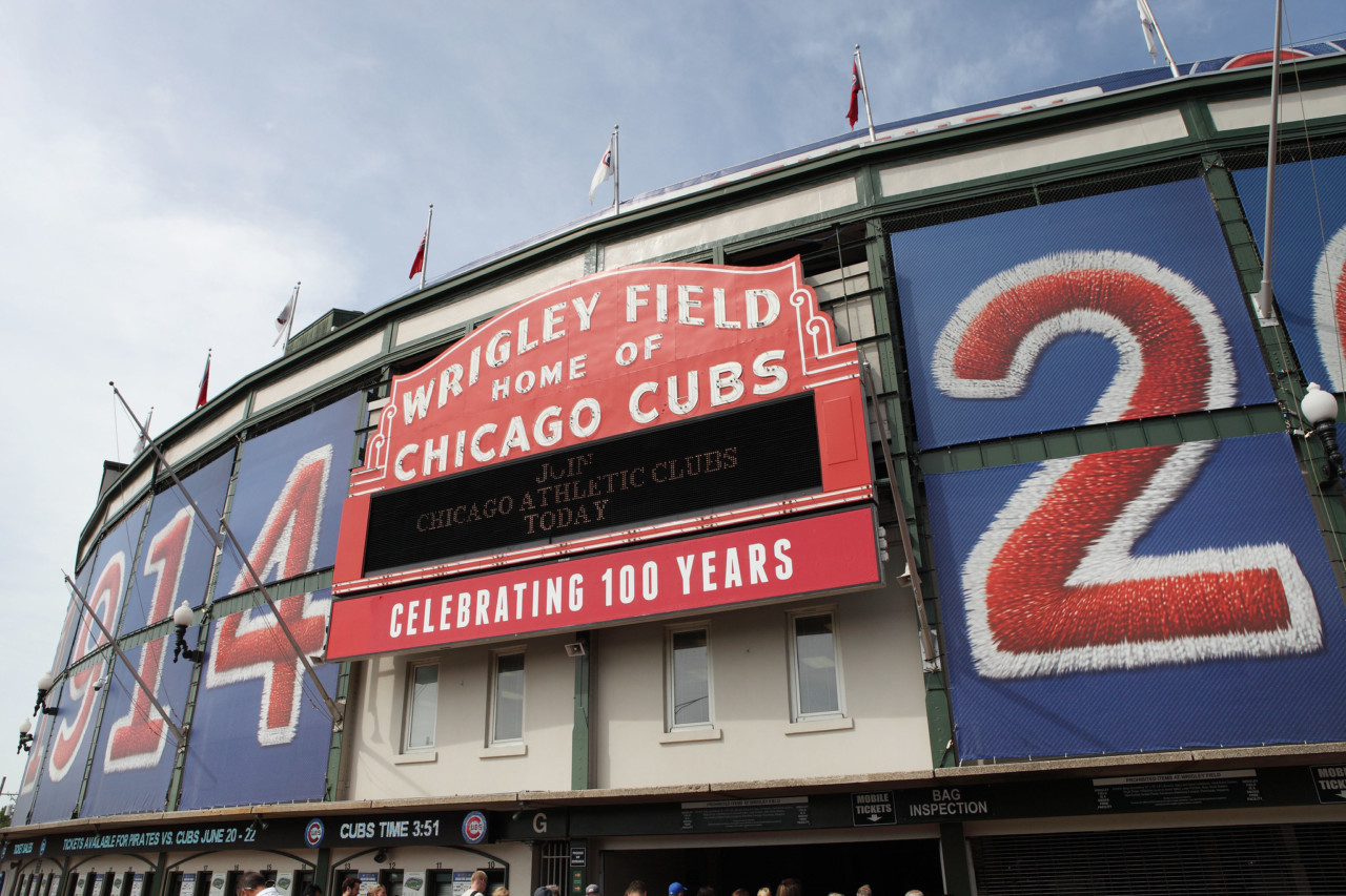 marquee of wrigley field
