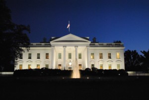The white house, seat of the future joe biden administration, at dusk