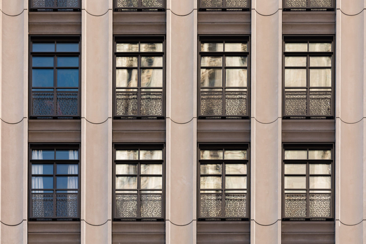 Image of the concave facade panels