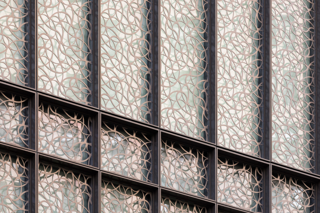 Image the facade's metalwork