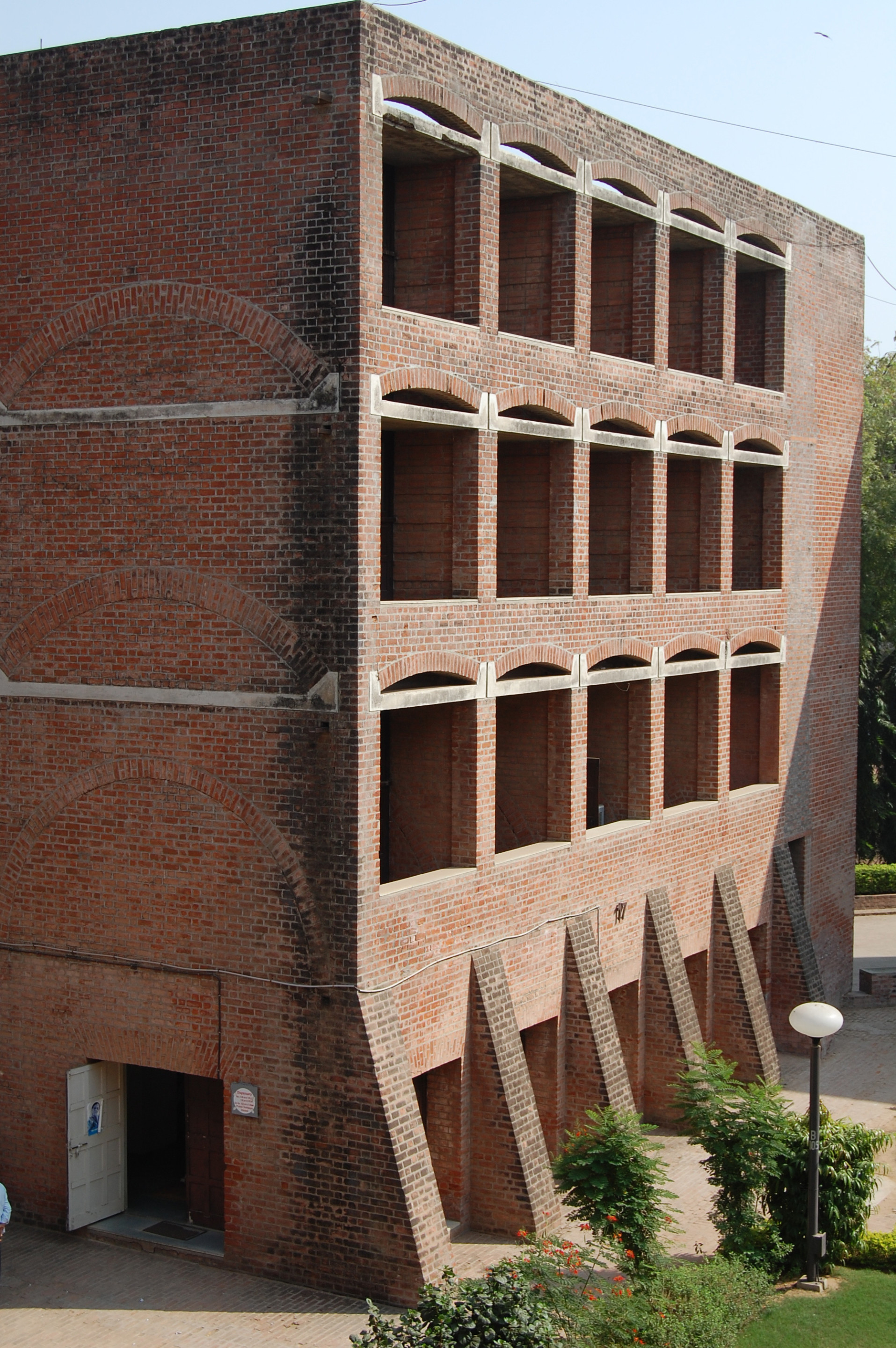 A brick dorm building in india