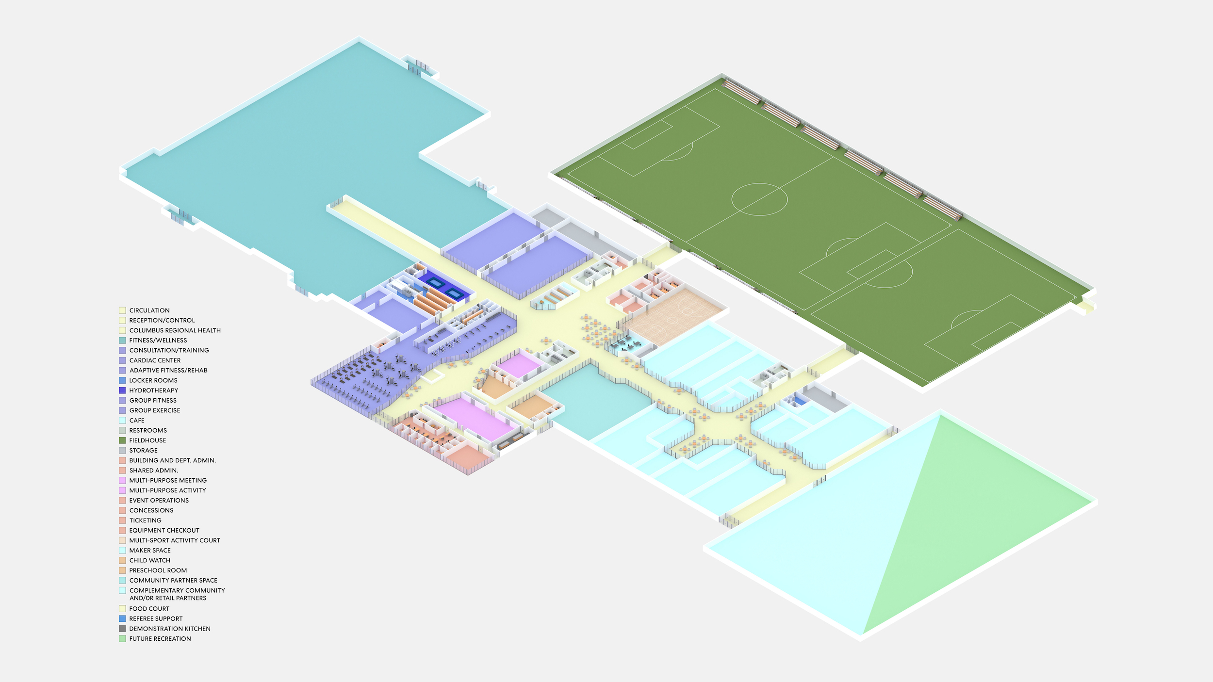 site plan of a mall-turned-health facility