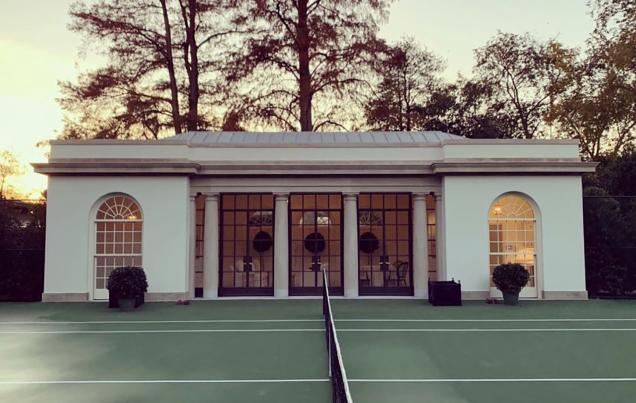 photo of the classical white house tennis pavilion