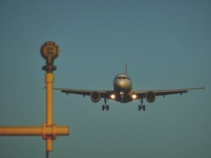 An airplane landing at heathrow, exactly what architects declare is against